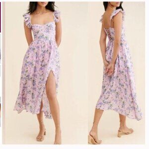 ASTR Wedelia Floral Bustier Midi Dress